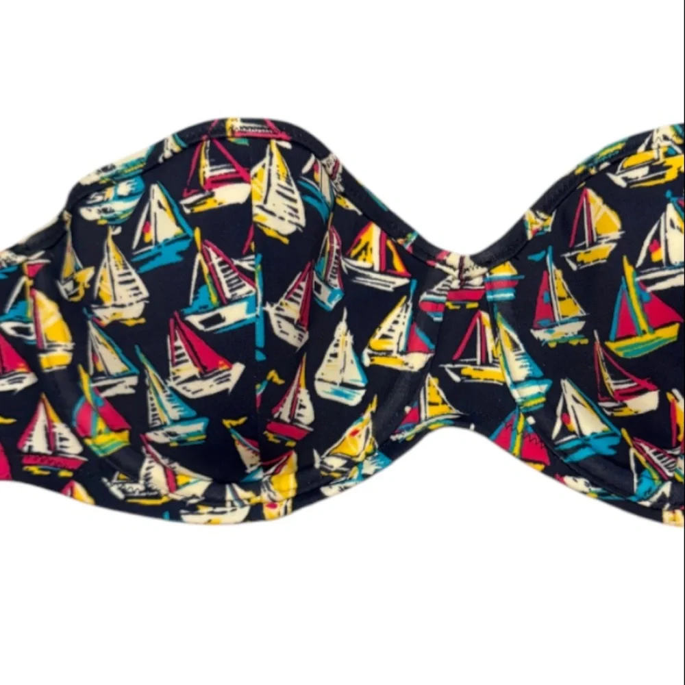Y2K Victoria's Secret Nautical Sailboat Bandeau HalterTop Bikini Top ⭐️⭐️⭐️⭐️⭐️